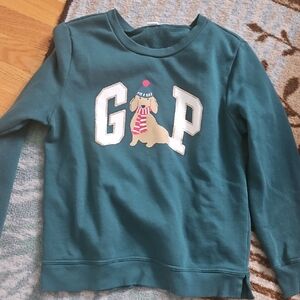 GAP Green Sweatshirt with Dog and Logo